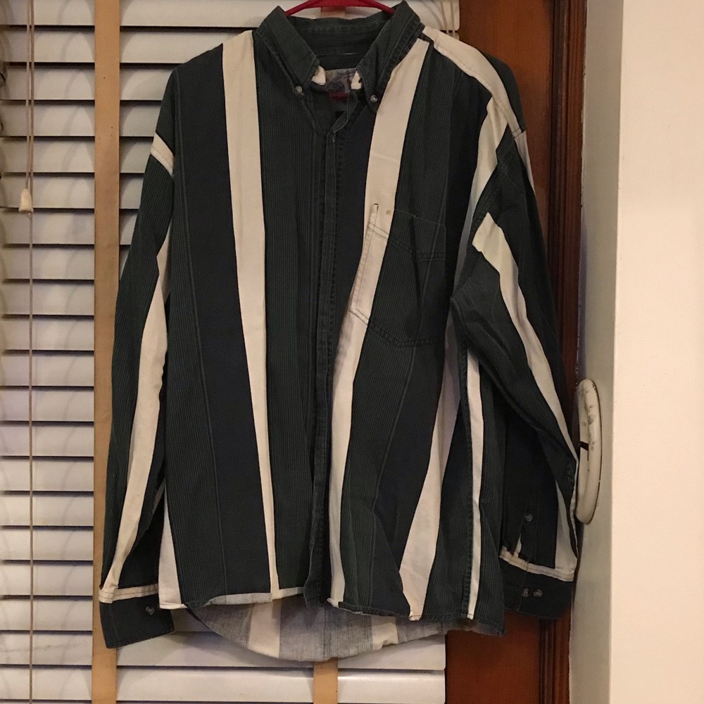 Double Impact Green White & Blue Striped 90’s